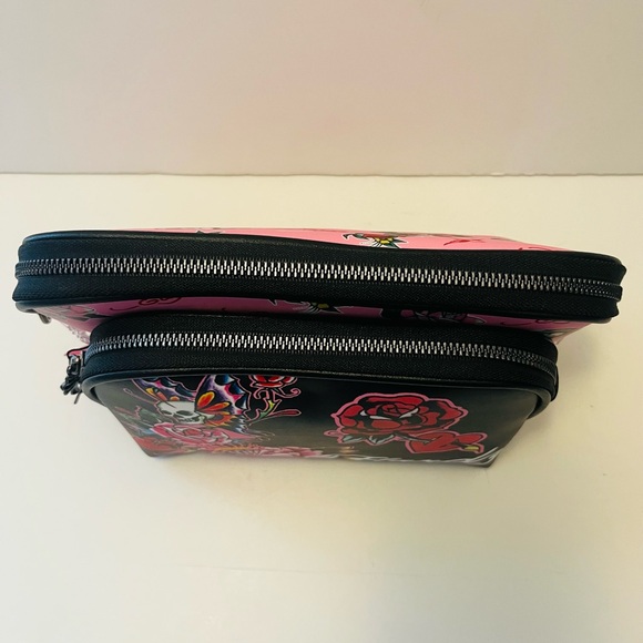 Ed Hardy 2 Piece Cosmetic Set Skull with Butterfly Wings Hearts Roses Snake Bird - Picture 7 of 12